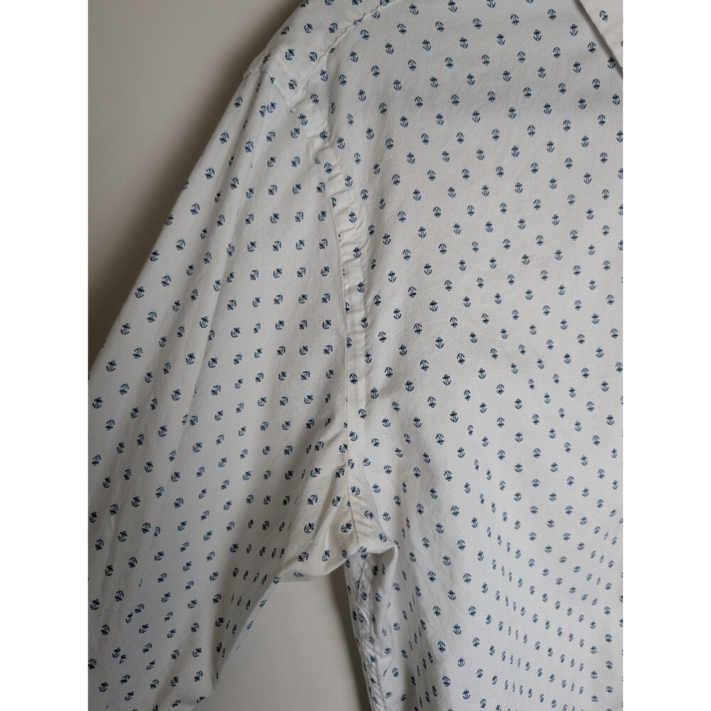 Banana Republic Men's Shirt Slim Stretch Button Up Long Sleeve Royal Anchor Lrg - Picture 3 of 11